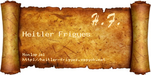 Heitler Frigyes névjegykártya